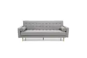 Design Square Designer Modern Scandinavian Fabric 3-Seater Sofa Bed - Grey