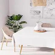ALIX White Square Stain Resistant Tablecloth 180x180 cm