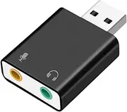 Cileznw USB Sound Card Adapter - USB 3.5mm Audio Adapter - Plug and Play Sound Card Accessories, USB Card Equipment for Computer Laptop