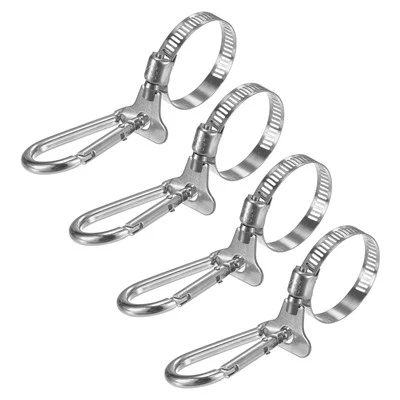 4-Pack FlagPole Ring 0.8-1.5 Inch, Adjustable FlagPole Clip With FlagPole Clamp