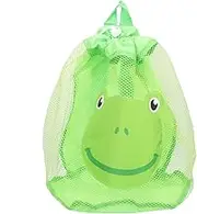 ERINGOGO Cartoon Mesh Beach Bag for Capacity Sand Storage Tote Beach Essentials Organizer for Family Outings Lightweight Tear Resistant Design