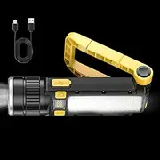 LED Torch Rechargeable - Torches Battery Powered | USB Waterproof Handheld Torch | Battery Display High Brightness Flash Light for Home Walking Hiking Disaster Backpacking Outages