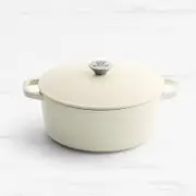 Wolstead Endure+ Round Enamel Cast Iron Casserole 26cm - 5L Ivory