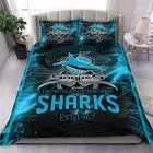 Cronulla Sharks Quilt Doona Duvet Cover NRL Bedding Double Queen King Kid Gift 6