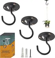 Ceiling Hooks for Hanging Plants 3 Pack - Plant Hanger Indoor Hanging Hooks Metal Plant Bracket Iron Lanterns Hangers for Wind Chimes, Planters - Pack of 3