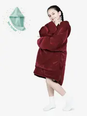 Kids Wine Wearable Blanket Hoodie Oversized Sherpa Sweatshirt