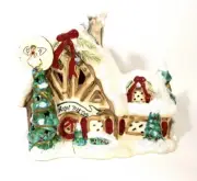 Blue Sky Clayworks Christmas “Angel Tree Inn” Candle House Tea Light Holder NWT