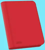 ULTIMATE GUARD RED 4 POCKET XENOSKIN ZIPFOLIO 160 Card BINDER Storage Album ccg