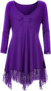 [SUIOPPYUW] Comfortable Three Quarter Sleeve Patch-work Irregular Dress Elegant And Fashionable Easy To Clean Large Size