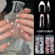 Nail Extension Pointy Stiletto Nail French Fake Nail Full Cover Manicure Art /