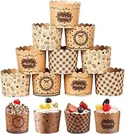 WOENOER Cupcake Liners, 200PCS Baking Cups Brown Muffin Liners Cupcake Holder Kraft Paper Baking Cup Heavy Duty Greaseproof Wrappers Supplies for Fall Christmas Bakery Wedding (Standard Size)