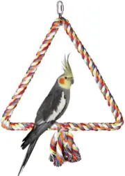 Litewoo Triangle Bird Swing Toy Cotton Rope Perches for Parrot Budgie Parakeet