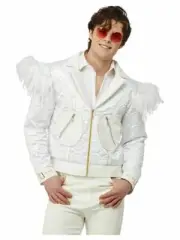 Elton John Costume Jacket Feather Adult Rocketman Fancy Dress Rocket Man