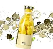 Kitchen Couture Blender Fusion Handheld Portable Lightweight Compact Design On-The-Go 4 x Blades USB Charging, Lemon