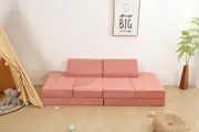 All 4 Kids Ollie10 PCS Modular Play Couch Set - Pink