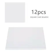 12x Square Cake Board 7" Thickess 0.6cm MDF Base White Boards Wedding Birthday