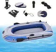 Inflatable Boat, Leakproof Blowing Kayak, 3 Persons Inflatable Raft Boat with Panel Paddle and Air Pump, for Fishing and Angling