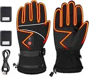 [Generic] Electric Heated Gloves - Battery Powered Heating Gloves, Touchscreen Cycling Heating Gloves | Cold Weather Cycling Heating Thermal Gloves, Comfortable Camping Warmer Gloves for Hiking Riding Running