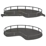 UTRUSTA corner base cabinet carousel, grey, 88 cm