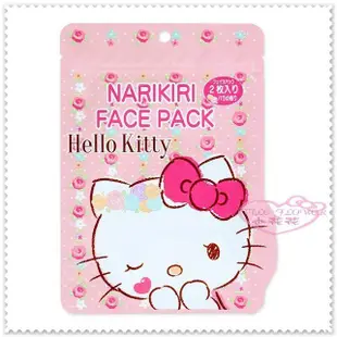 ♥小花花日本精品♥Hello Kitty臉頭造型 玫瑰花圈 眨眼 睫毛 愛心 玫瑰香味 面膜-花 56868005