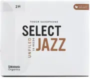 D'Addario Organics Select Jazz Unfiled Tenor Saxophone Reeds - 2 Hard, 25-pack