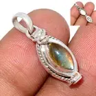 Poison - Natural Labradorite - Madagascar 925 Silver Pendant BP204213 PSNP8