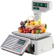 Digital Price Computing Scale with Thermal Label Printer,Commercial Label Printing Scales,30kg/60lbs Double-Sided LCD Display,for Food Retail Store
