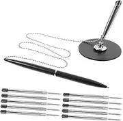 DINHEAROM 1 Set Multi Function Rotary Signature Pen with Metal Base for Office and Banking Comfortable Writing Experience Quick Drying Ink Refill Inks Included Random Color