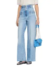 Sando Oslo High Rise Wide Leg Jeans in Blue Jean
