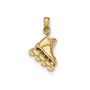 14k Yellow Gold 3-D Roller Bladed Pendant