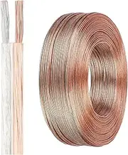 2-core 16 AWG -30 AWG Transparent Cable 300V Pure Copper and Tinned Copper Parallel Clear Electrical Jacket Wire for Electrical Equipment, Outdoor LED Light String, Lighting Equipment(50ft,28AWG)