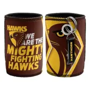 AFL Hawthorn Hawks Footy Stubby Holder Can Cooler with Bottle Opener