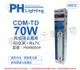 【PHILIPS飛利浦】CDM-TD 70W 942 冷白光 陶瓷複金屬燈 (5.6折)