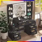 Makeup Vanity Table with LED Mirror Modern Dressing Table and 7 Drawers Bedroom