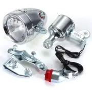 Bicycle Light Generator 12V 6W Dynamo Motorized Friction Head Rear Light Set
