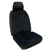 Sperling Getaway Neoprene Seat Covers - Black with Blue Stitching, Front - CF200.102B TMGETBLU