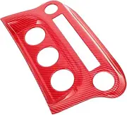 CHILDWEET Air Conditioner Switch Panel Cover Trim Carbon Fiber Car Interior Accessory for Durable Center Console Switch Panel Protector Easy Installation Stylish Design