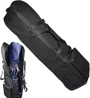 Golf Travel Bags with Wheels, 900D Oxford Cloth Golf VIP Cart Bags with Strap, Waterproof & Lightweight Golf Travel Covers for Airlines, Soft Sided Foldable Golf Club Travel Covers & Golf Club Bag Pr/