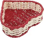 Handmade Heart Shaped Woven Basket Paper Rope Storage for Home Organization Adorable Decorative Fruit and Snack Holder for Cozy Living Spaces