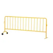 Vestil Crowd Control Barrier Heavy-Duty Steel w/ 1 Flat Foot + 1 Wheeled Foot