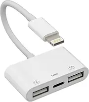 USB to Lightning Adapter for Iphone OTG Dongle(3 in 1)Charger Cable Card Reader Camera Memory Stick Flash Drive Cord for Apple 14 13 12 11pro Max Mini Xr X Xs 8 7plus Ipad Air Mouse Keyboard Converter