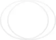 uxcell 14 Inch Dream Catcher Rings, 2 Pcs Plastic Macrame Wreath Floral Round Ring Hoop for Home Car DIY Craft Wedding Wall Hanging Decorations, White
