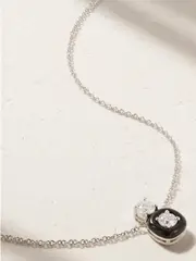 [Nikos Koulis] Nikos Koulis - Oui 18-karat White Gold, Diamond And Enamel Necklace - One size One size Gold