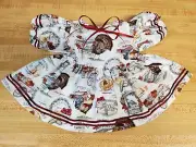 FALL HARVEST THANKSGIVING TURKEY PRINT DRESS for 16" CPK Cabbage Patch Kids