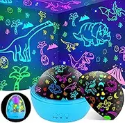 Kizmyee Night Light for Kids, 2 in 1 Dinosaur Projection Lamp Toy, 360 ° Rotation Dinosaur, Unicorn Night Light for Kids Room Decor, Christmas, Easter, Birthday Gifts for 3-8 Years Old Boys and Girls