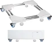 uxcell Mini Fridge Stand with 4 Locking Wheels and 4 Strong Feet, 20.4"-28.3" Adjustable Dolly Washing Machine Stand Base for Washer Dryer Washing Machine, Refrigerator