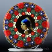 Mike Hunter 2024 "Pillar" girl with pearl earring murrina paperweight