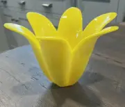 Studio Nova Slag Art Glass Yellow Petal Bowl Vase Dish