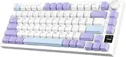 AJAZZ AK820PRO 75% TKL Mechanical Keyboard, 2.4G Wireless/BT5.1/USB-C Wired, 81 Keys with TFT Colour Display & CNC Button Gaming Keyboard, RGB Lighting, Hotswap Linear Switch, 4000 mAh Battery -
