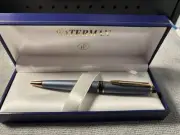 Waterman Expert Ballpoint Pen Slate Blue & Gold. New Old Stock #20035